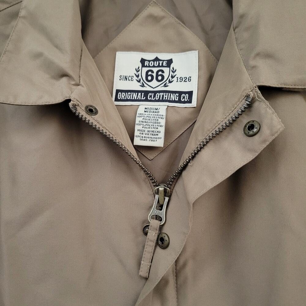 Vintage Route 66 Jacket Mens Size Medium Khaki Military Style Full Zip Retro - Picture 2 of 10